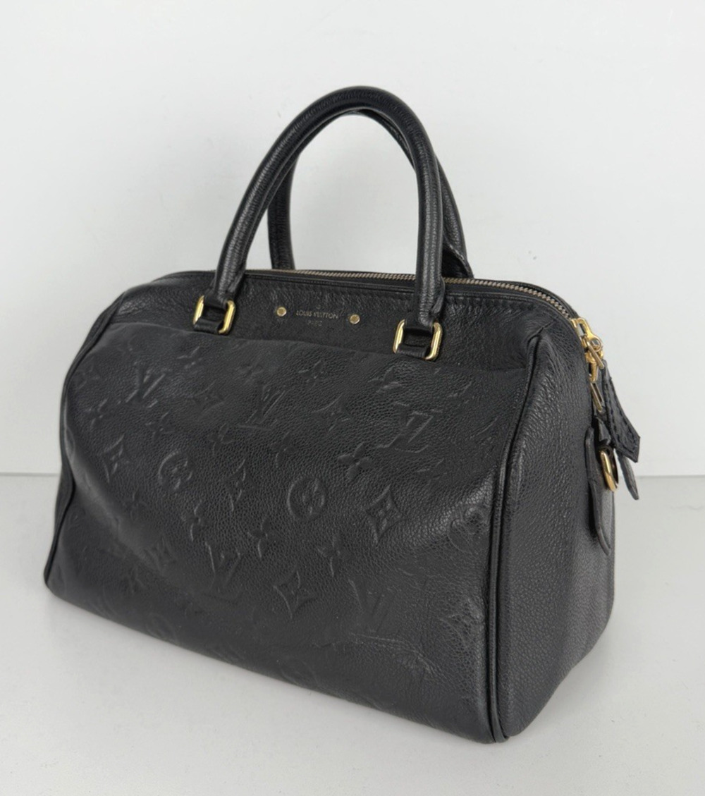 Louis Vuitton Speedy Bandouliere Bag 25 Black Monogram Leather 2016 S10